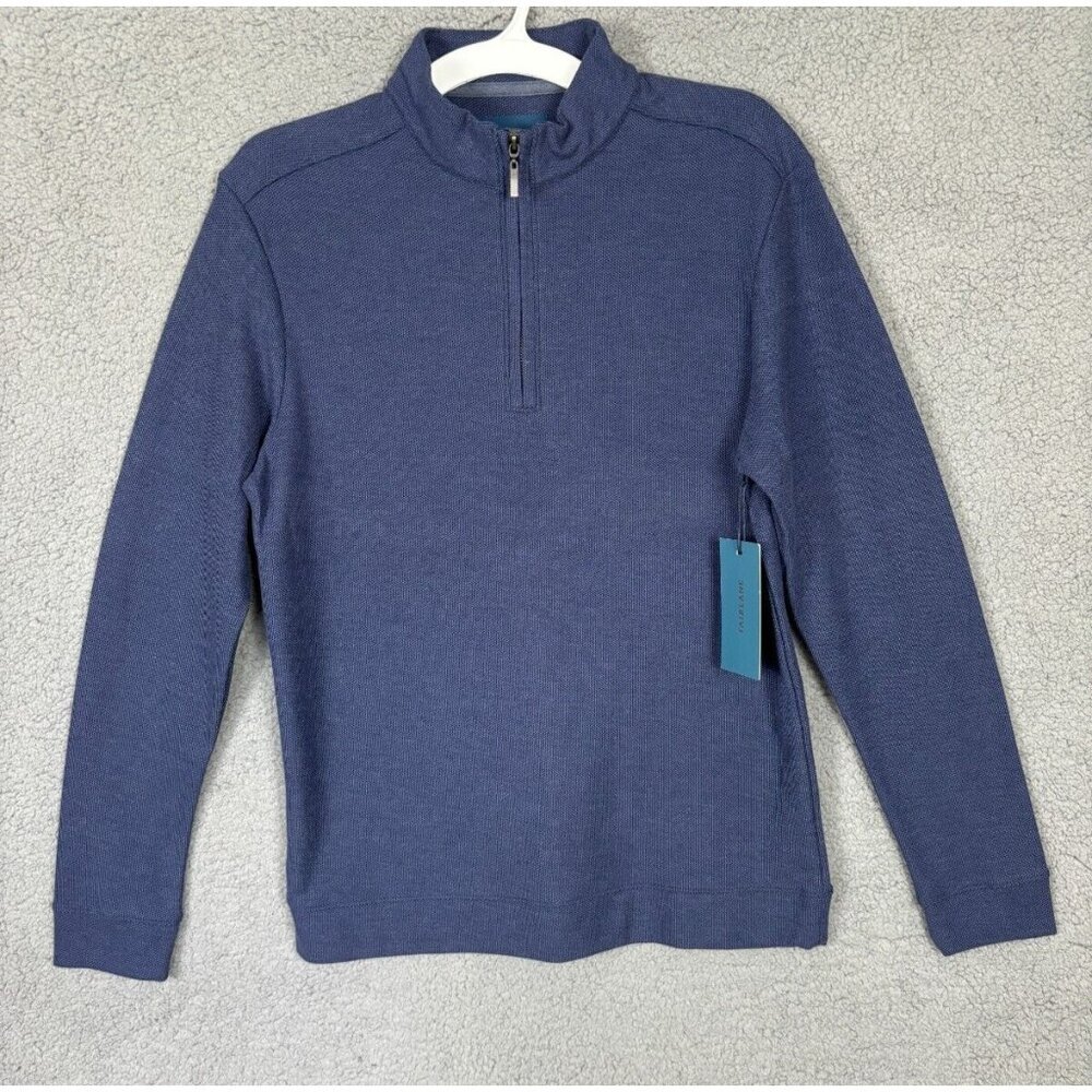 Fairlane Men's 1/4 Zip Long Sleeve Pullover Sweater Blue Small New With Tag's.